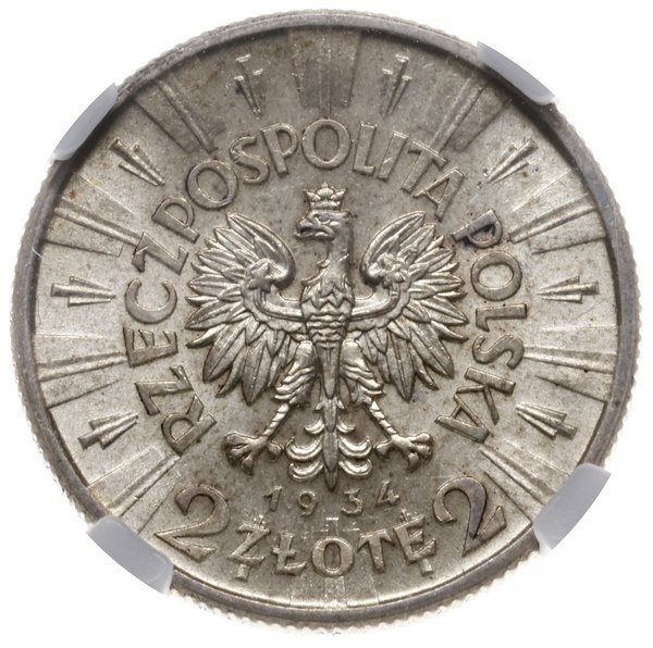 2 złote 1934, Warszawa; Józef Piłsudski; Parchim
