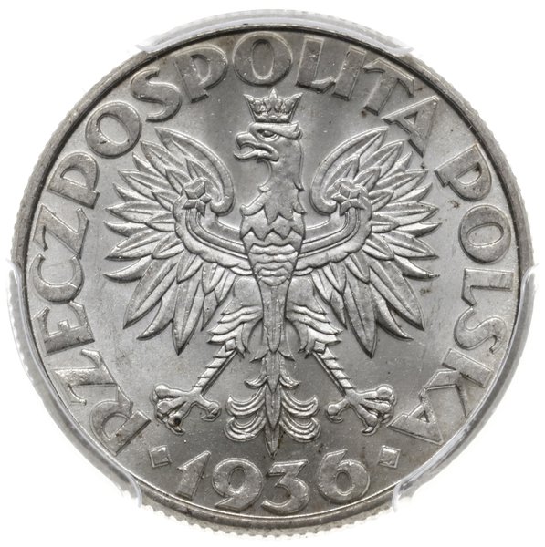 2 złote 1936, Warszawa; żaglowiec; Parchimowicz 