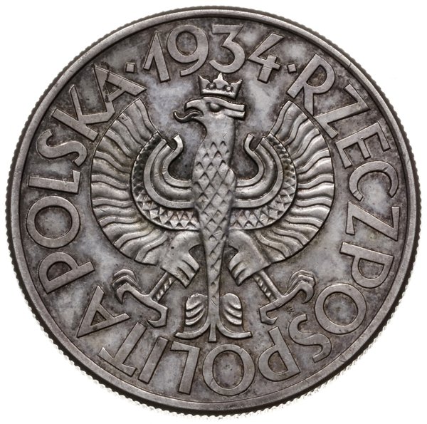 10 złotych 1934, Warszawa; klamry, na rewersie w