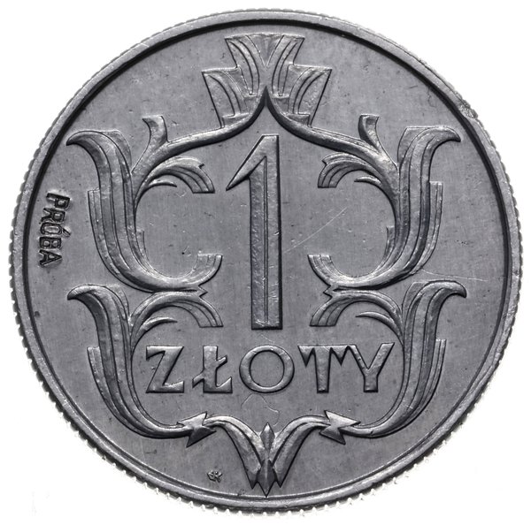 1 złoty 1929, Warszawa; nominał między gałązkami