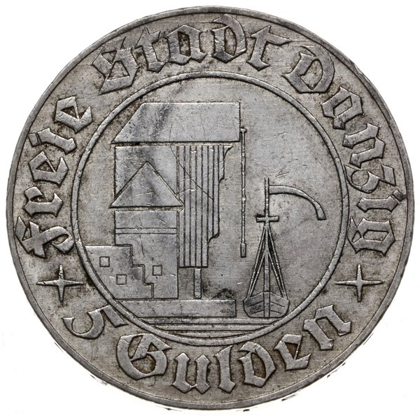 5 guldenów 1932, Berlin; żuraw portowy; AKS 10, 