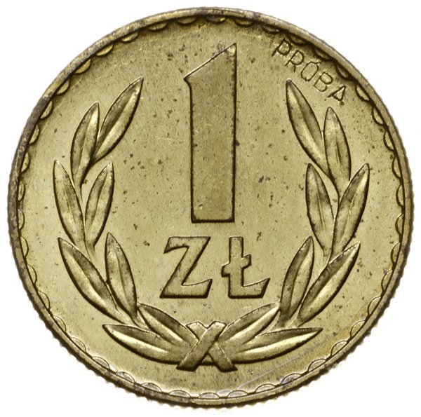 1 złoty 1949, Warszawa; nominał 1, wklęsły napis