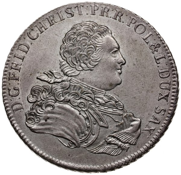 talar 1763, Lipsk; Aw: Popiersie z literą S na r