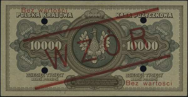 10.000 marek polskich 11.03.1922, czerwony nadru