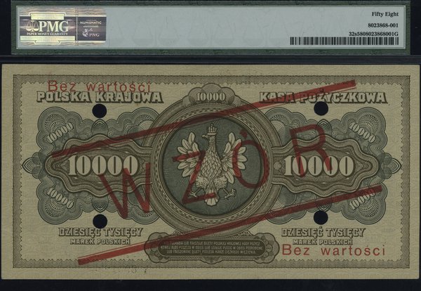 10.000 marek polskich 11.03.1922, czerwony nadru