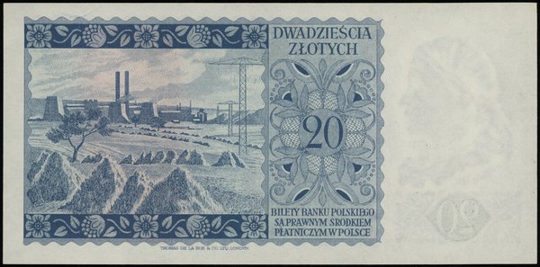 20 złotych 15.08.1939, seria L 967099; Lucow 102