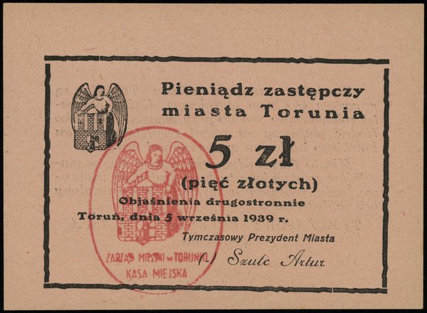 5 złotych 5.09.1939
