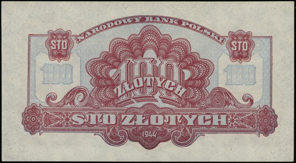 100 złotych 1944, w klauzuli OBOWIĄZKOWE, seria ВК 069601