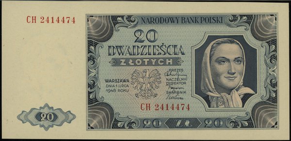 20 złotych 1.07.1948, seria CH 2414474