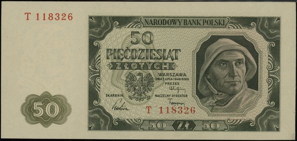 50 złotych 1.07.1948, seria T 118326