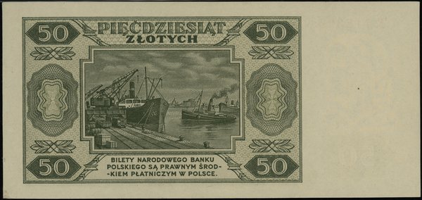 50 złotych 1.07.1948, seria T 118326; Lucow 1282