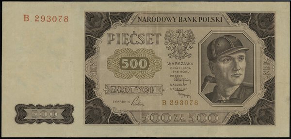 500 złotych 1.07.1948, seria B 293078