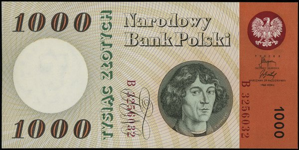 1.000 złotych 29.10.1965, seria B, numeracja 3256032