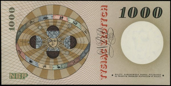 1.000 złotych 29.10.1965, seria B, numeracja 325