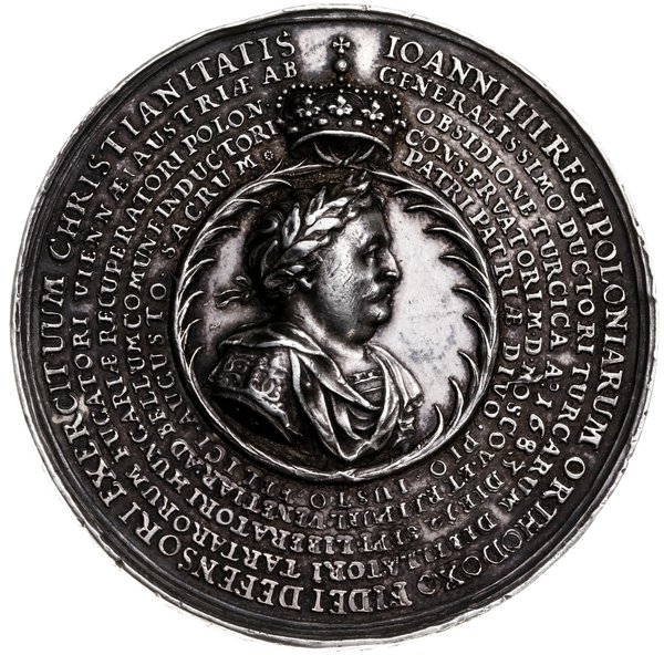 medal z 1684 r. autorstwa Jana Höhna jun., wybity z okazji utworzenia przez Polskę, Austrię, Rosję i Wenecję,  koalicji antytureckiej