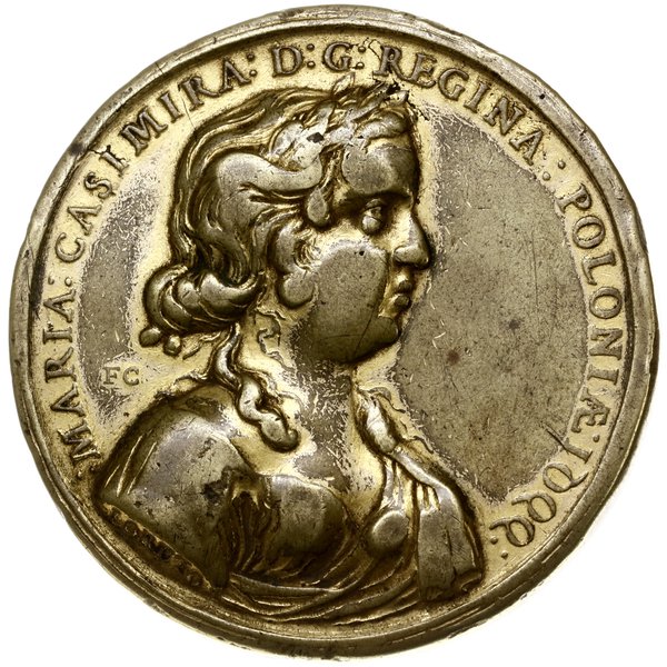 medal z 1699 r. wykonany w Loreto, autorstwa Francois Cherona, poświęcony Marii Kazimierze i jej ojcu  kardynałowi Henrykowi Albertowi de la Grange d’Arquien