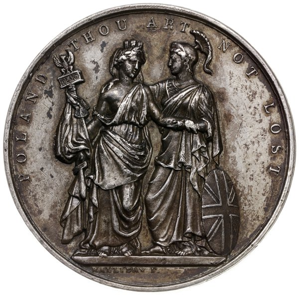 jednostronny medal z 1833 roku autorstwa F. Hall