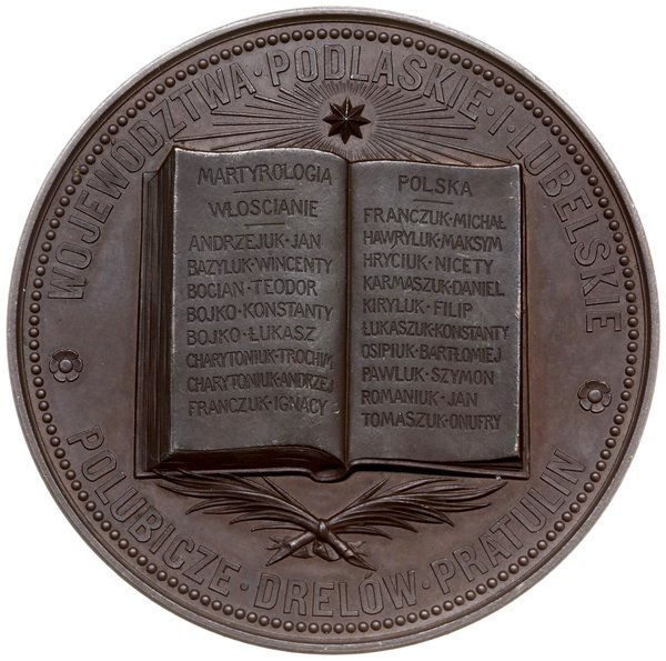 medal z 1874 r. autorstwa Ernesta Paulina Tasseta, wybity dla upamiętnienia Rusinów zamordowanych  przez carat