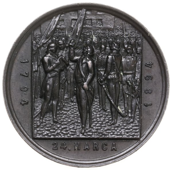 medal z 1894 r. autorstwa F. Wojtycha wykonany na pamiątke 100-lecia bitwy pod Racławicami