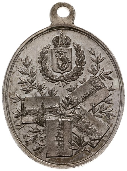 medalik z 1897 r. wybity z okazji wizyty carskiej rodziny w Warszawie