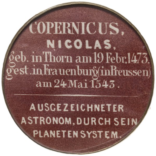 medal z XX w. nieznanego autorstwa, poświęcony Mikołajowi Kopernikowi