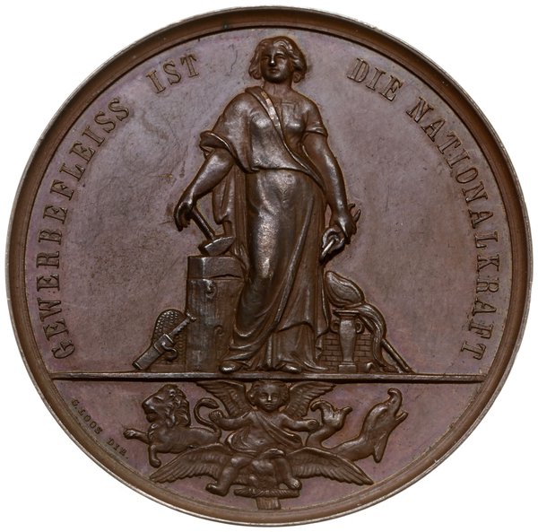 medal z 1868 r. autorstwa Gottfrieda Bernharda Loosa, wybity z okazji wystawy przemysłowo-rolniczej  w Bydgoszczy