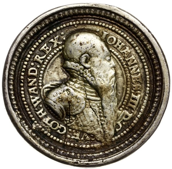 medal bez daty (koniec XVI w.) nieznanego autorstwa, poświęcony Janowi III Wazie i Katarzynie Jagiellonce
