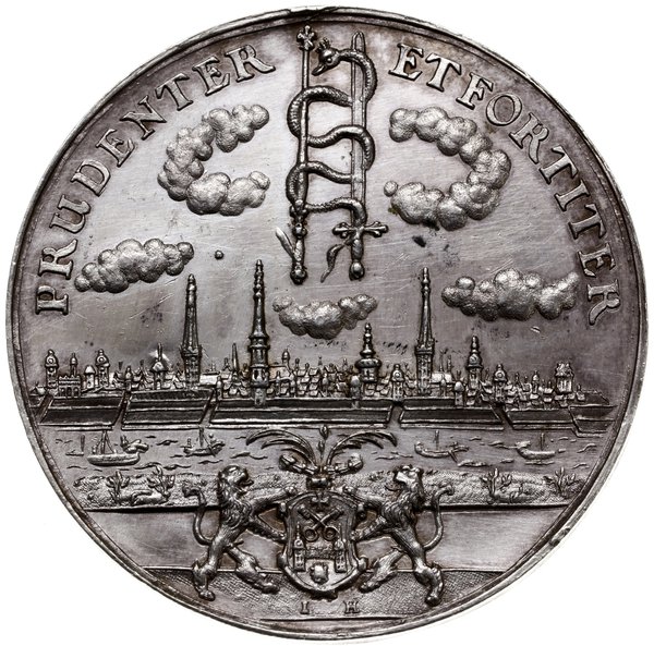 medal bez daty (ok. 1655 r.) autorstwa Jana Höhna (starszego), wybity prawdopodobnie z okazji wypowiedzenia  wojny olsce