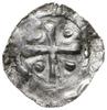 denar 990-1024; Krzyż z kulkami w kątach / W rozecie napis AVG; Dbg 96; srebro 20 mm, 1.19 g, gięt..