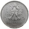5 złotych 1930, Warszawa; sztandar - 100-lecie Powstania Listopadowego; Parchimowicz 115a;  wybite..