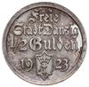 1/2 guldena 1923, Utrecht; koga; AKS 16, CNG 514.I, Jaeger D.6, Parchimowicz 59.a;  subtelna patyn..