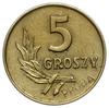 5 groszy 1957, Warszawa; nominał 5, wklęsły napi