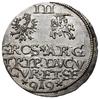 trojak 1599, Mitawa; na rewersie skrócona data rozdzielona znakiem mincerskim Hansa Stippla;  Iger..