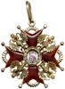 Order Świętego Stanisława, II klasa; krzyż maltański, na stronie głównej pokryty czerwoną emalią, ..