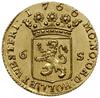 odbitka w złocie 6 stuberów (Sheepjesschellinga) 1766/4; (data przebita na stemplu z roku 1764);  ..