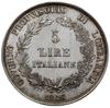 5 lirów (scudo) 1848 M, Mediolan; Dav. 6, Herinek 3, KM C# 22.1, Pagani 213a; srebro 24.97 g;  pię..