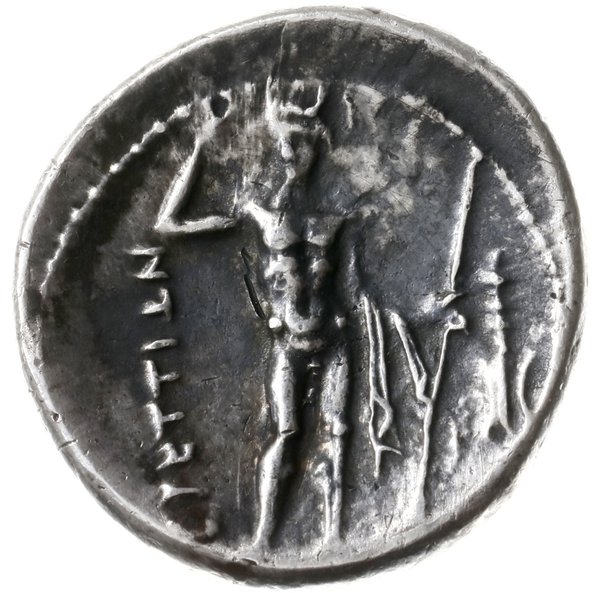 drachma, ok. 216-214 pne; Aw: Udrapowane popiers