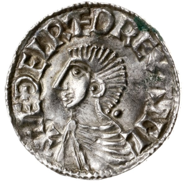 denar typu long cross, 997-1003, mennica Lydford, mincerz Goda