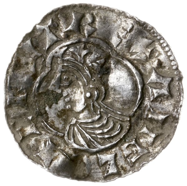 denar typu quatrefoil, 1018-1024, mennica Exeter?, mincerz Aelfwine?