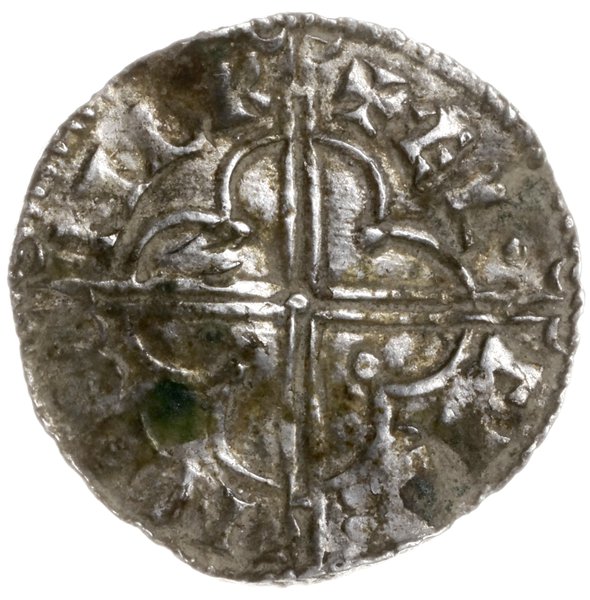 denar typu quatrefoil, 1018-1024, mennica Exeter?, mincerz Aelfwine?