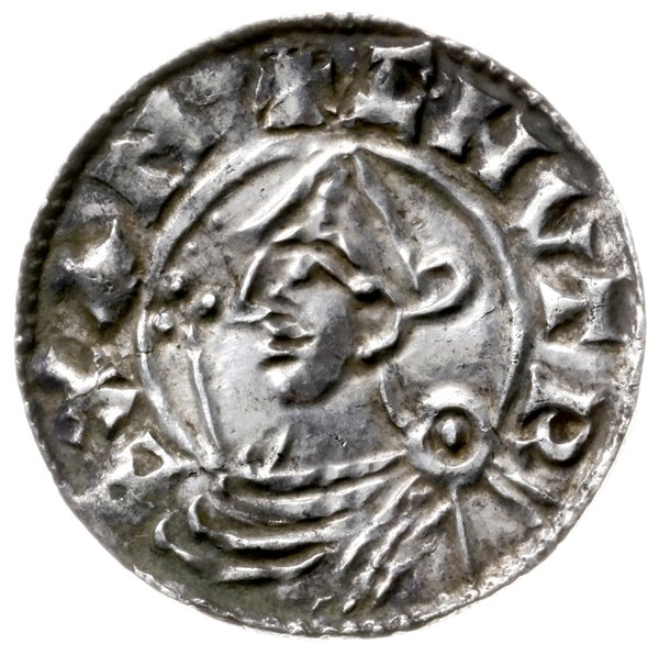 denar typu pointed helmet, 1024-1030, mennica Lincoln, mincerz Swartbrand