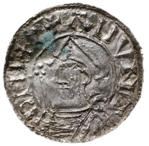 naśladownictwo denara typu pointed helmet, 1022-1050, mennica Sigtuna, mincerz Castra