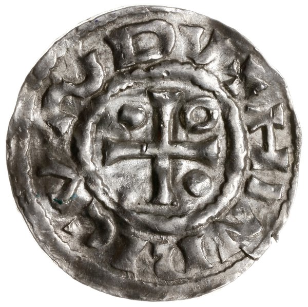 denar, 985-995, mincerz Sigu; Aw: Krzyż grecki z