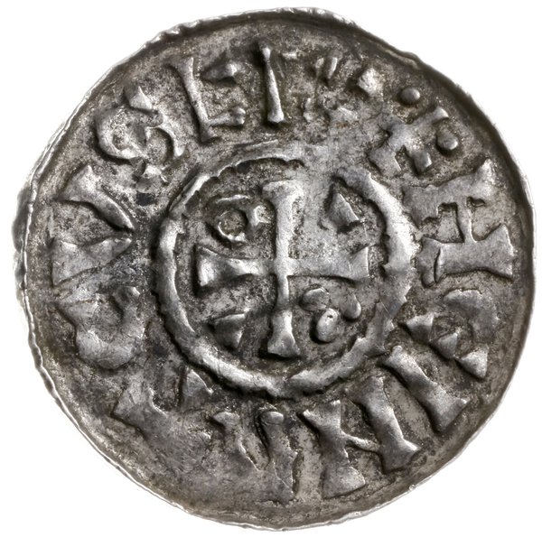 denar, 1002-1009, mincerz Ag; Aw: Krzyż grecki z