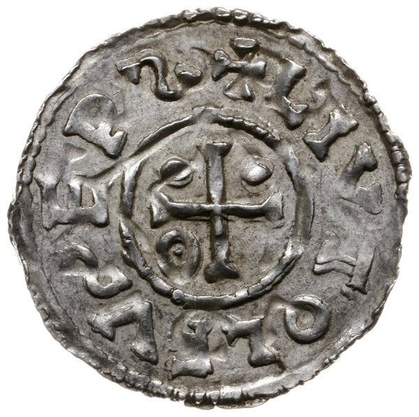 denar 989-996, mincerz Vilja; Aw: Krzyż grecki z