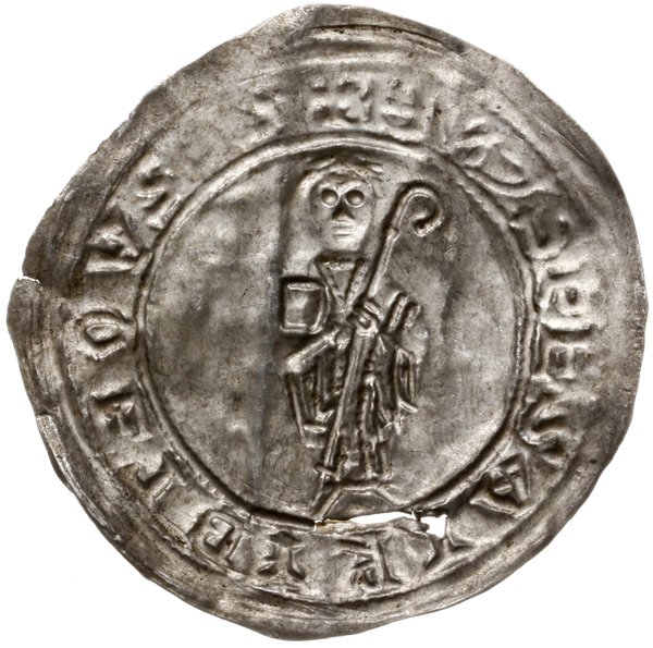brakteat protekcyjny jednopostaciowy ze św. Wojciechem, ok. 1136, mennica Kraków lub Gniezno