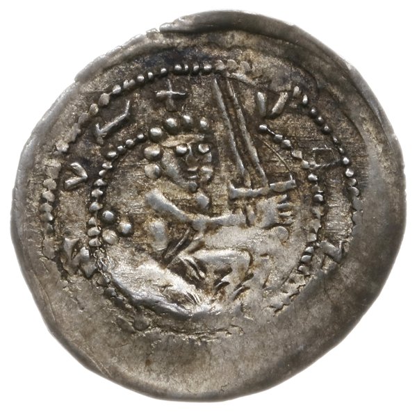 denar, 1239-1249, mennica Gniezno; Aw: Siedzący 