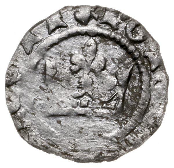 denar, ok. 1320; Aw: Korona z lekko rozchylonymi