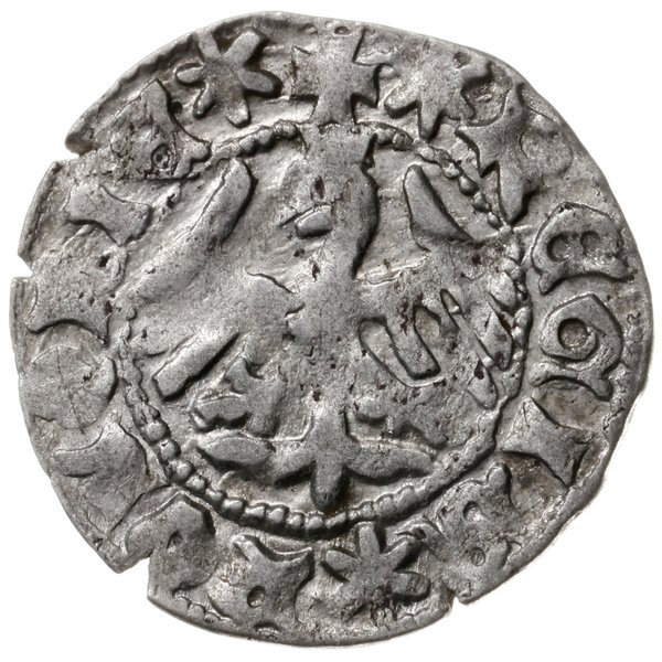 półgrosz koronny, 1394-1395, mennica Kraków; Aw: