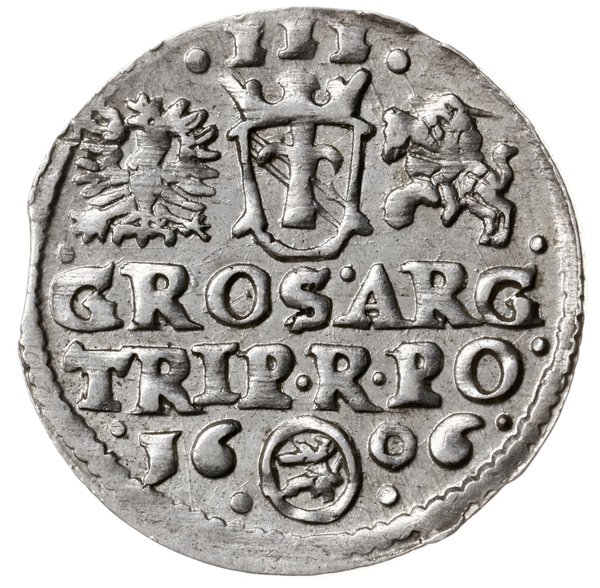trojak 1606, Kraków; u dołu pełna data rozdzielo